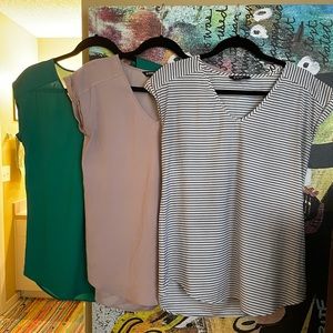 (3) Express Silk Like Blouses